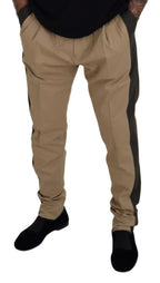 Dolce & Gabbana Brown Black Cotton Chino Men Pants - Zeiniez