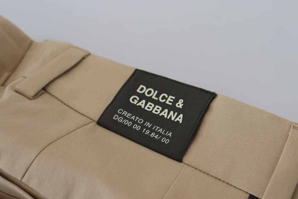 Dolce & Gabbana Brown Black Cotton Chino Men Pants - Zeiniez