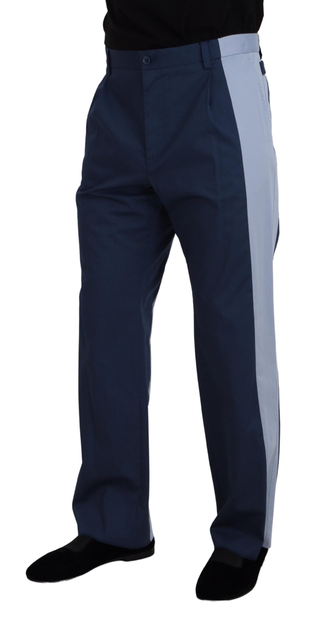 Dolce & Gabbana Blue Cotton Straight Fit Pants - Zeiniez