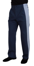 Dolce & Gabbana Blue Cotton Straight Fit Pants - Zeiniez