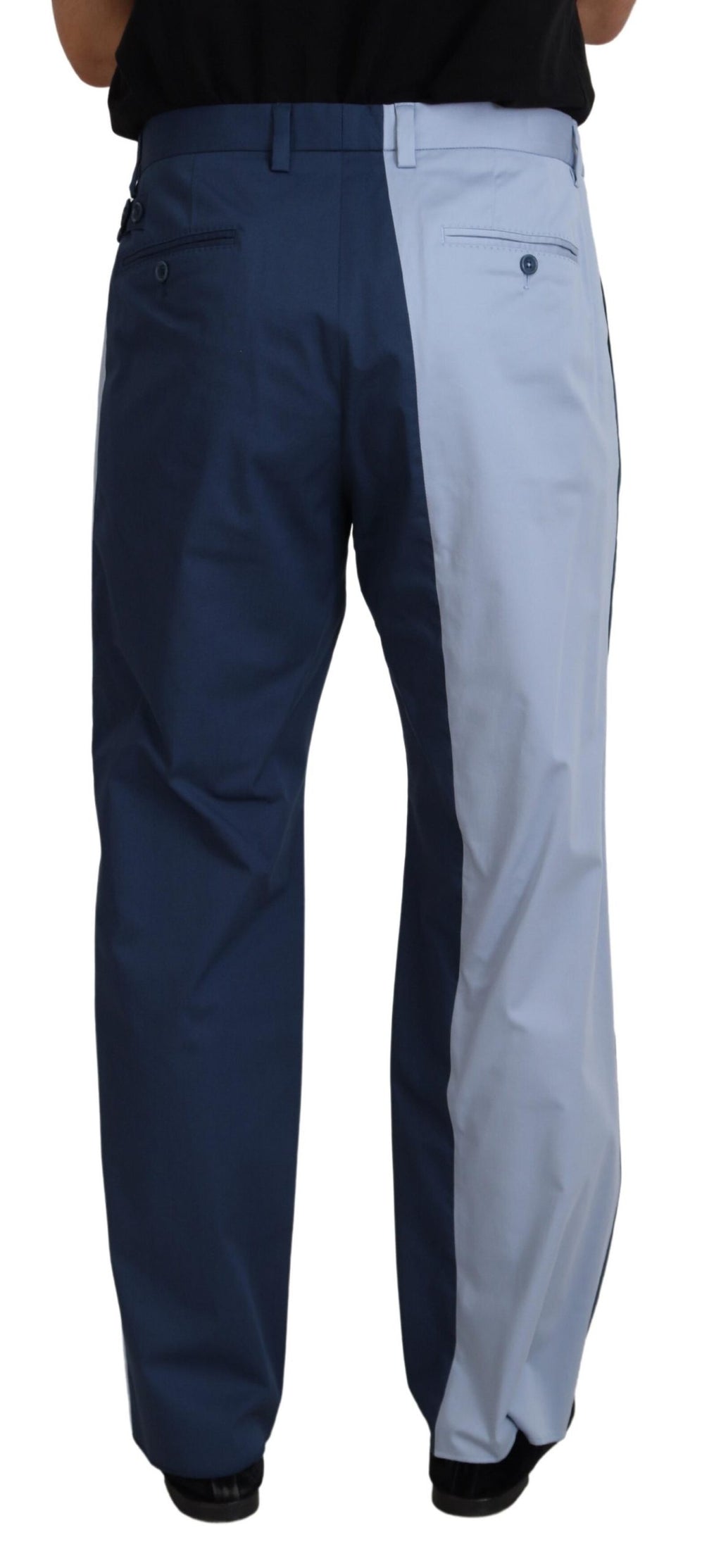 Dolce & Gabbana Blue Cotton Straight Fit Pants - Zeiniez