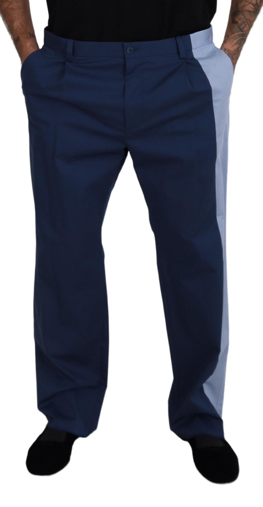 Dolce & Gabbana Blue Cotton Straight Fit Pants - Zeiniez