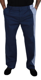 Dolce & Gabbana Blue Cotton Straight Fit Pants - Zeiniez