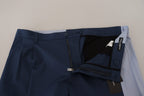 Dolce & Gabbana Blue Cotton Straight Fit Pants - Zeiniez
