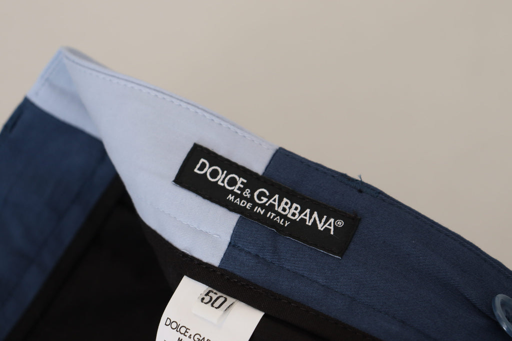 Dolce & Gabbana Blue Cotton Straight Fit Pants - Zeiniez