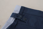 Dolce & Gabbana Blue Cotton Straight Fit Pants - Zeiniez