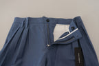 Dolce & Gabbana Blue Linen Chino Men Formal Pants - Zeiniez