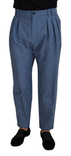 Dolce & Gabbana Blue Linen Chino Formal Pants - Zeiniez