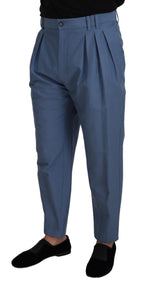 Dolce & Gabbana Blue Linen Chino Formal Pants - Zeiniez