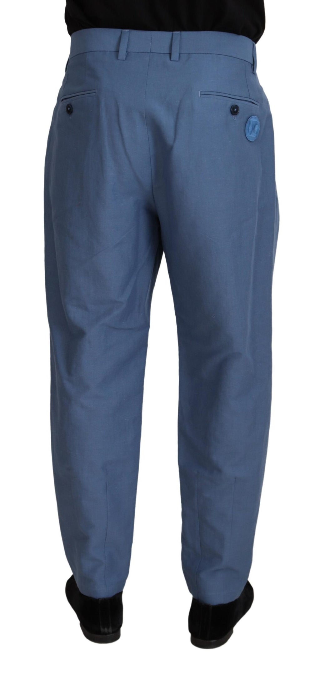 Dolce & Gabbana Blue Linen Chino Formal Pants - Zeiniez