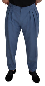 Dolce & Gabbana Blue Linen Chino Formal Pants - Zeiniez