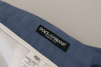 Dolce & Gabbana Blue Linen Chino Formal Pants - Zeiniez