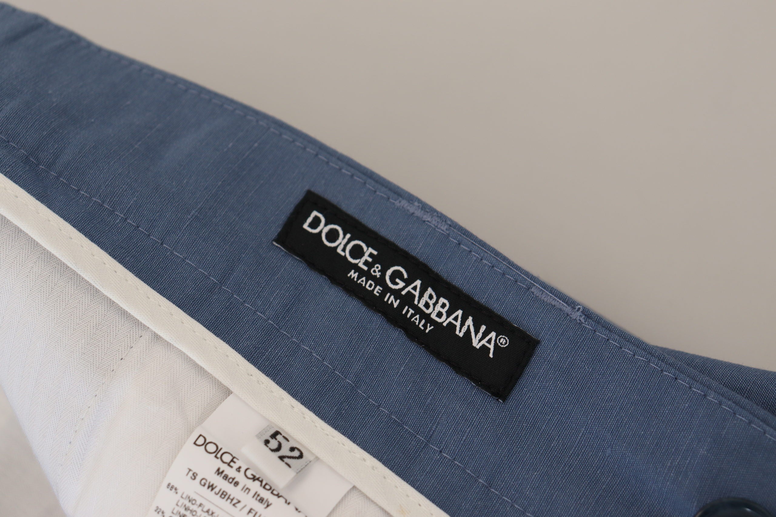 Dolce & Gabbana Blue Linen Chino Formal Pants - Zeiniez