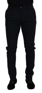 Dolce & Gabbana Black Wool Slim Formal Pants - Zeiniez