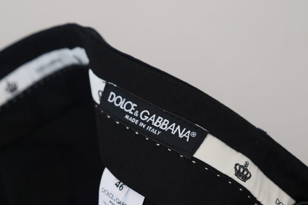 Dolce & Gabbana Black Wool Slim Formal Pants - Zeiniez