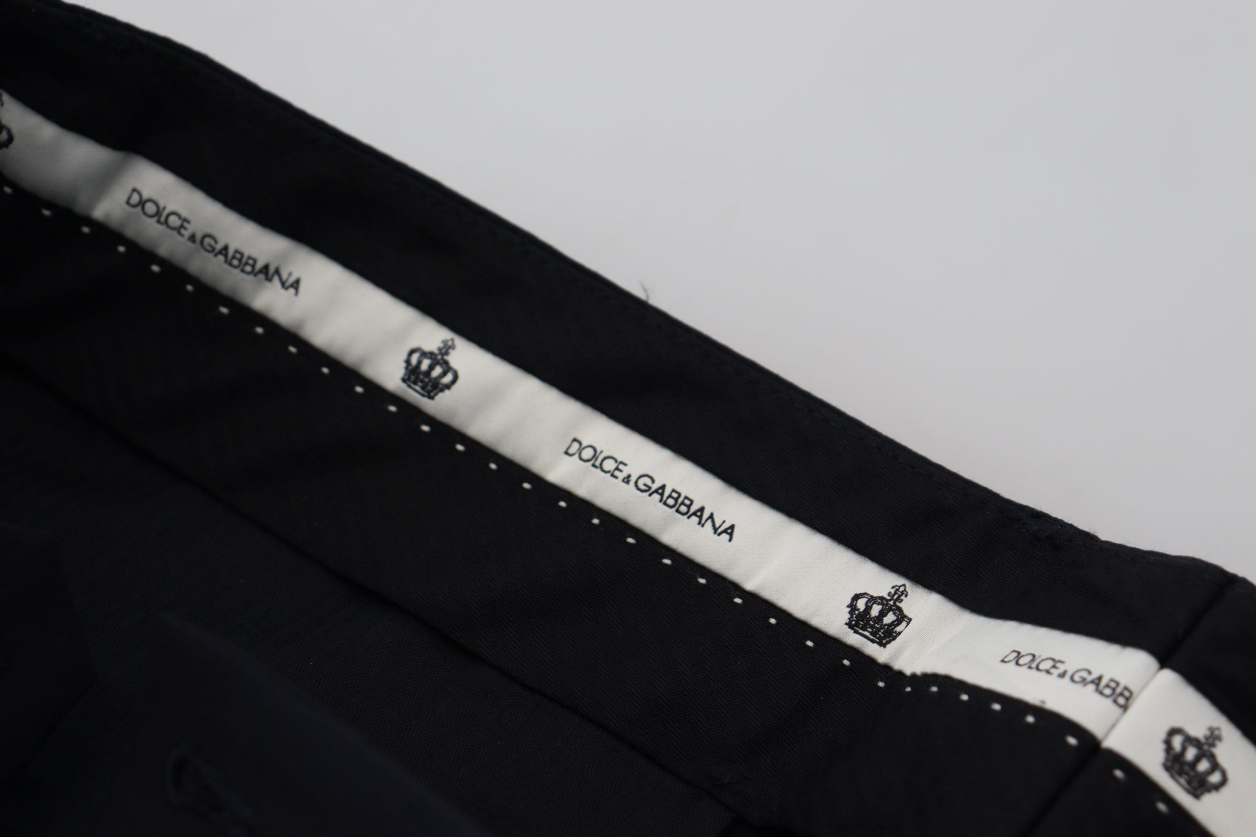 Dolce & Gabbana Black Wool Slim Formal Pants - Zeiniez