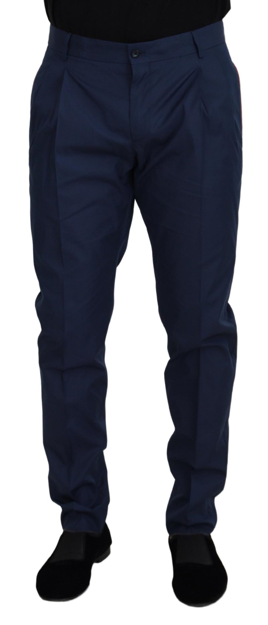 Dolce & Gabbana Blue Cotton Chino Formal Pants - Zeiniez