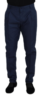 Dolce & Gabbana Blue Cotton Chino Formal Pants - Zeiniez