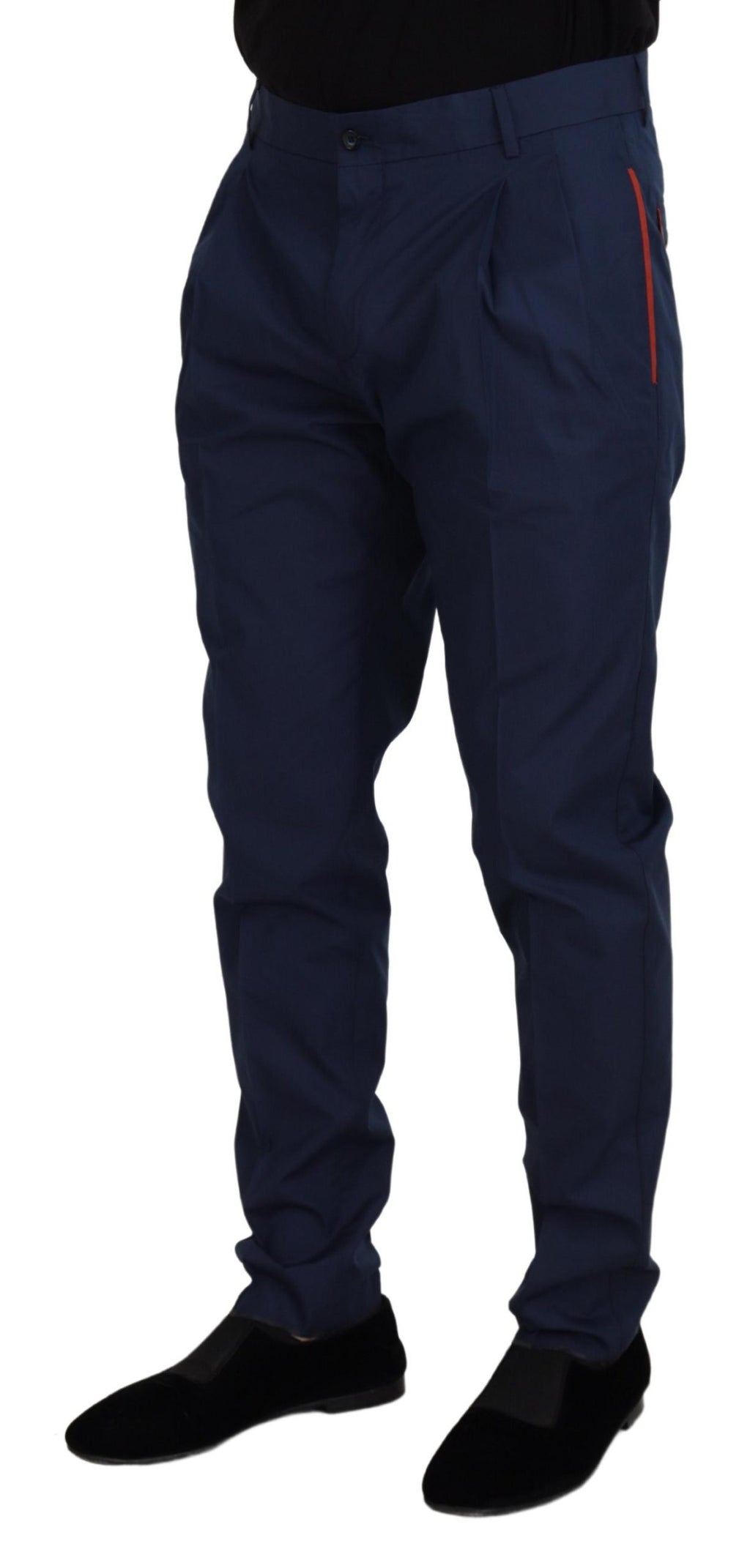 Dolce & Gabbana Blue Cotton Chino Formal Pants - Zeiniez