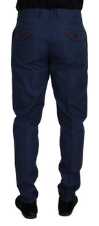 Dolce & Gabbana Blue Cotton Chino Formal Pants - Zeiniez