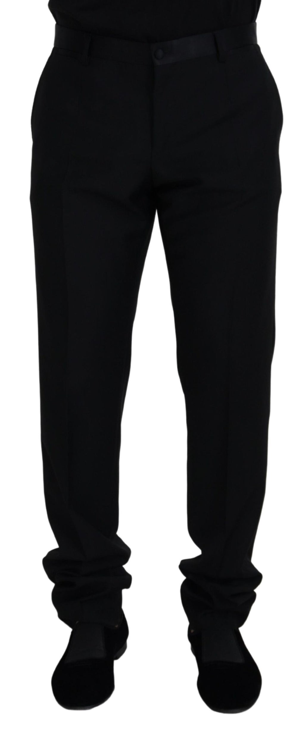 Dolce & Gabbana Black Wool Chino Formal Pants - Zeiniez