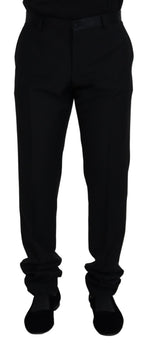 Dolce & Gabbana Black Wool Chino Formal Pants - Zeiniez