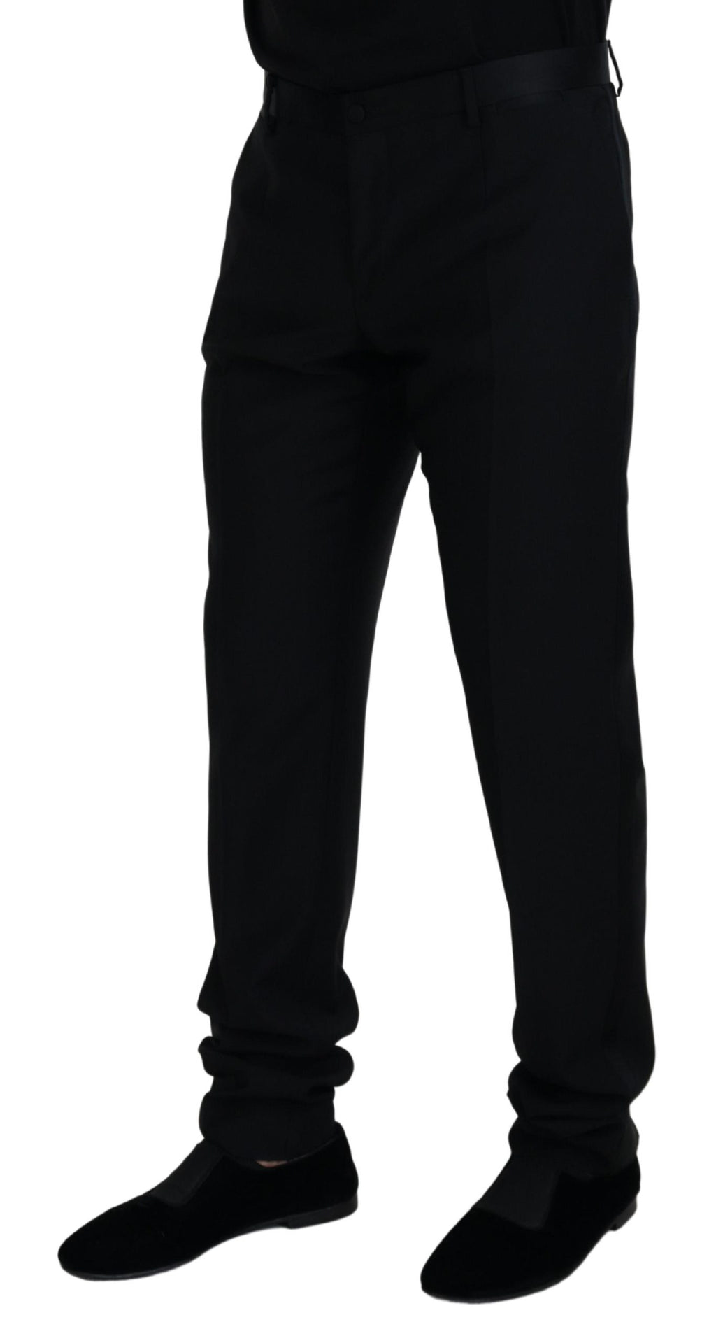 Dolce & Gabbana Black Wool Chino Formal Pants - Zeiniez