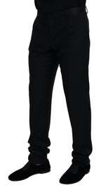 Dolce & Gabbana Black Wool Chino Formal Pants - Zeiniez