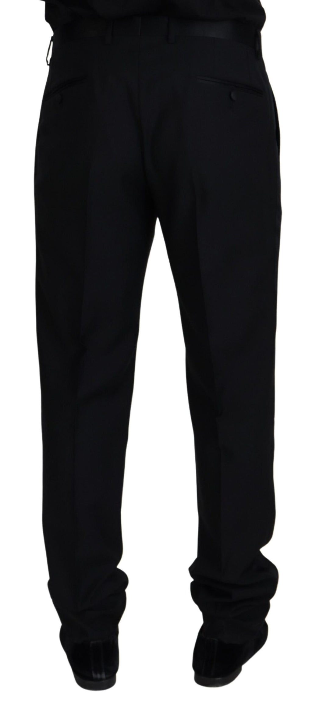 Dolce & Gabbana Black Wool Chino Formal Pants - Zeiniez