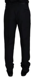 Dolce & Gabbana Black Wool Chino Formal Pants - Zeiniez