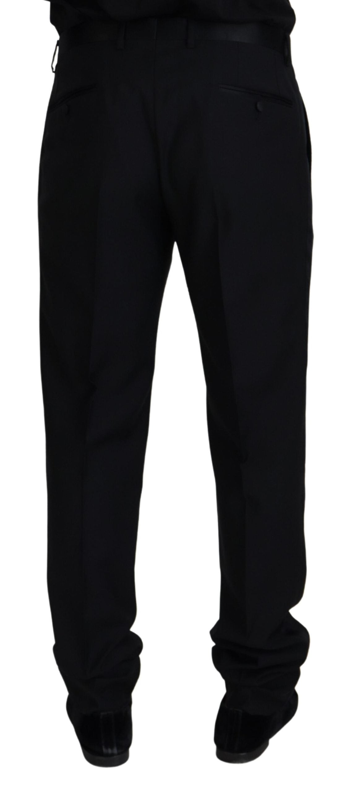 Dolce & Gabbana Black Wool Chino Formal Pants - Zeiniez