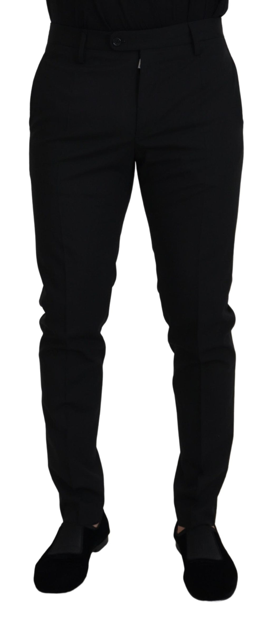 Dolce & Gabbana Black Polyester Chino Formal Pants - Zeiniez
