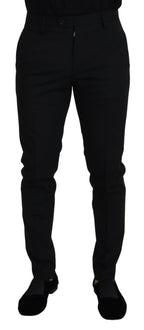 Dolce & Gabbana Black Polyester Chino Formal Pants - Zeiniez