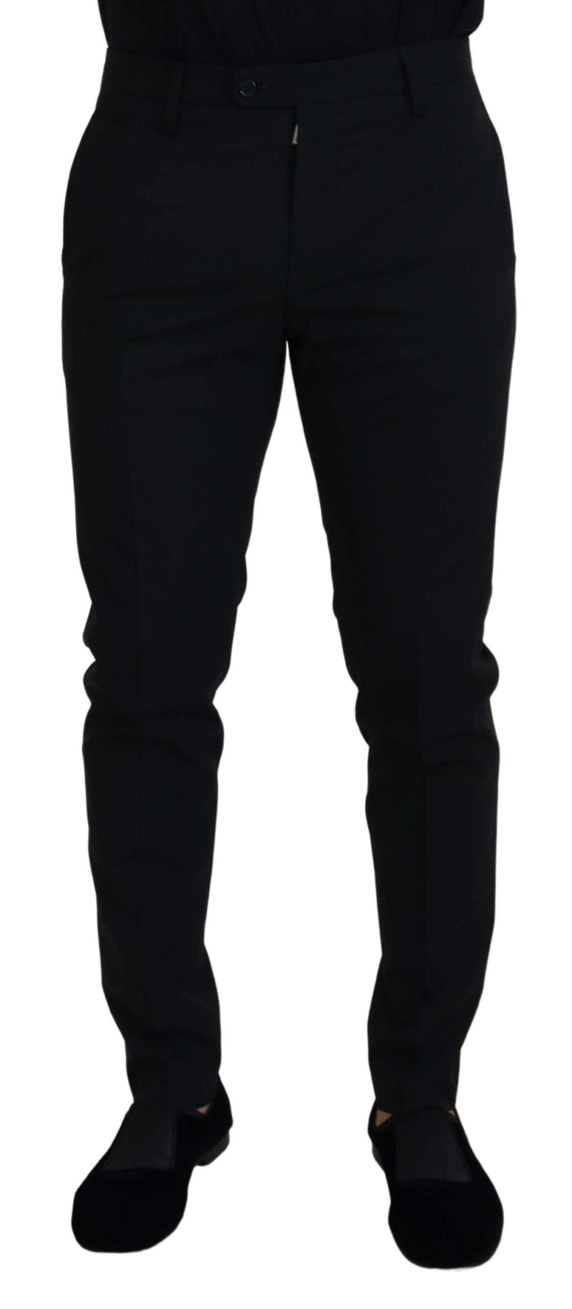 Dolce & Gabbana Black Polyester Chino Formal Pants - Zeiniez