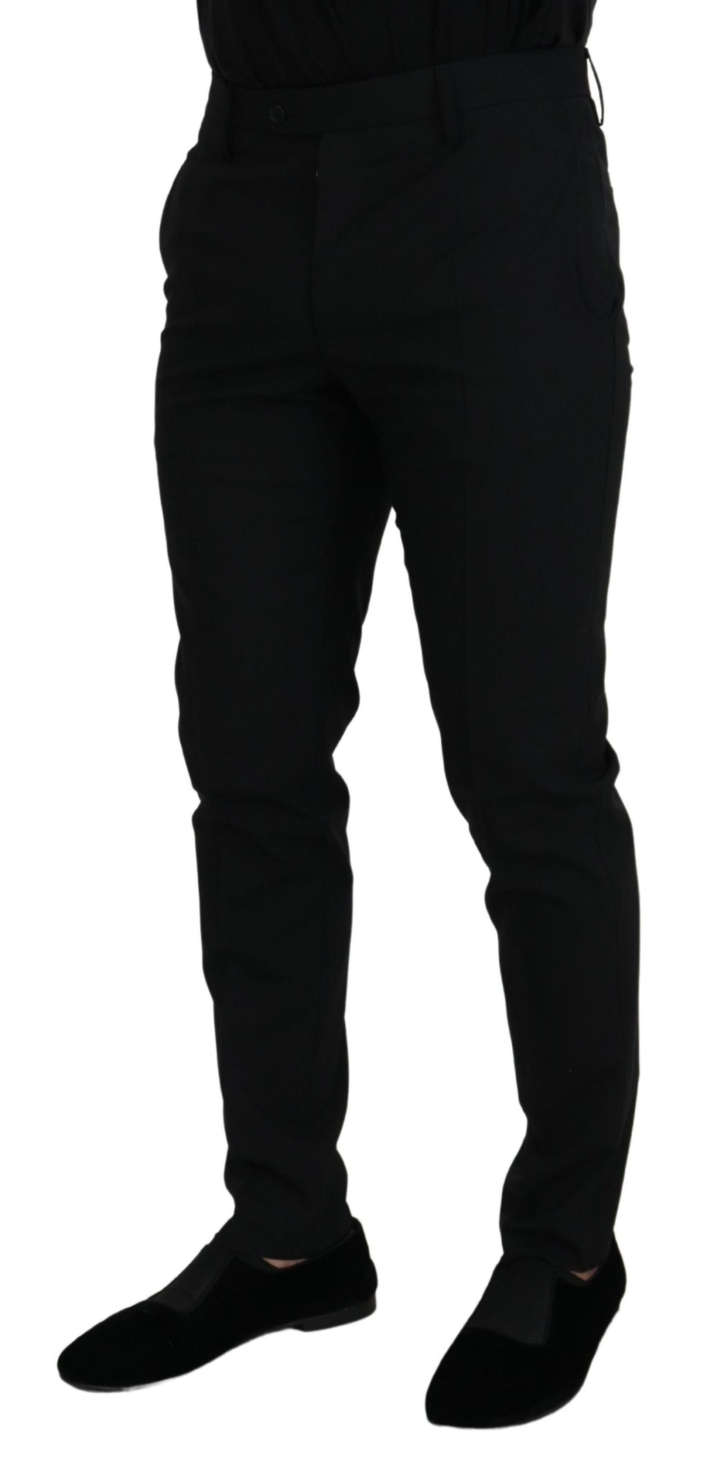 Dolce & Gabbana Black Polyester Chino Formal Pants - Zeiniez