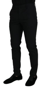 Dolce & Gabbana Black Polyester Chino Formal Pants - Zeiniez