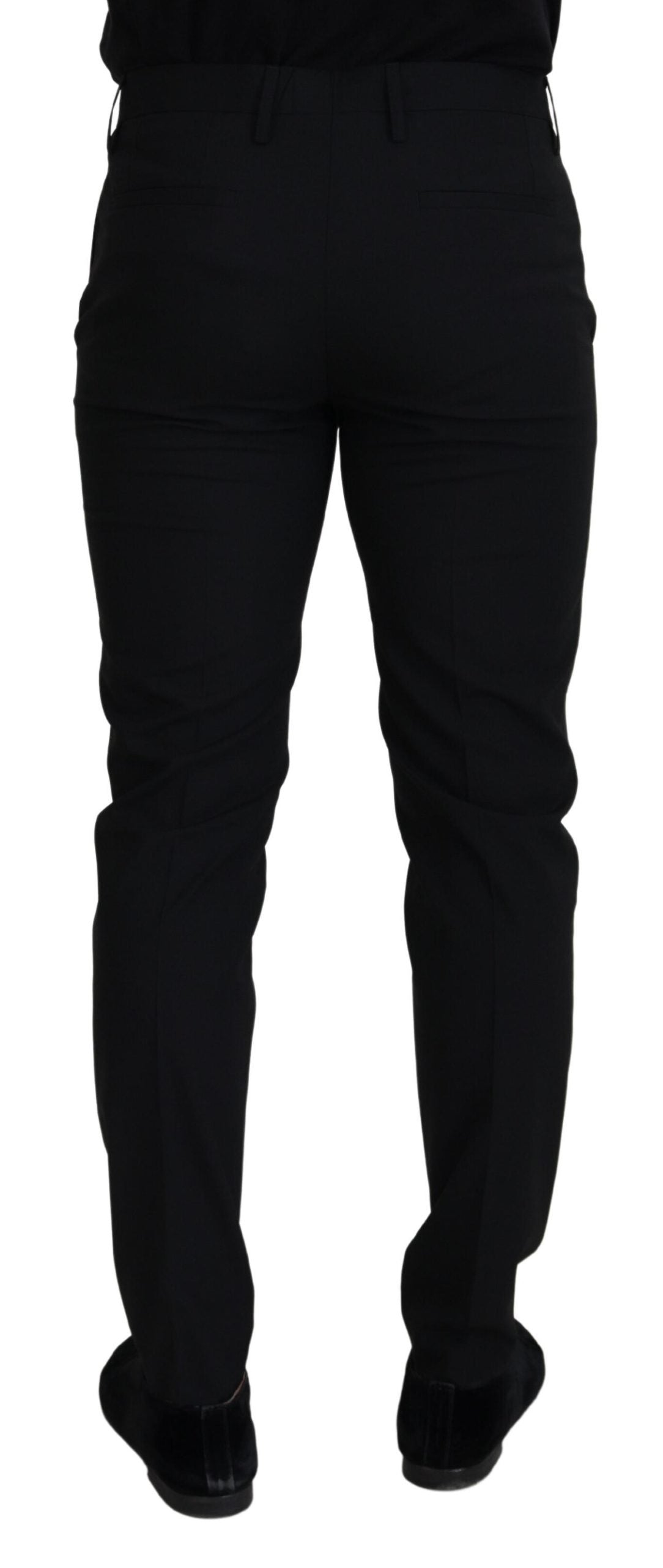 Dolce & Gabbana Black Polyester Chino Formal Pants - Zeiniez