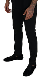 Dolce & Gabbana Black Polyester Chino Formal Pants - Zeiniez