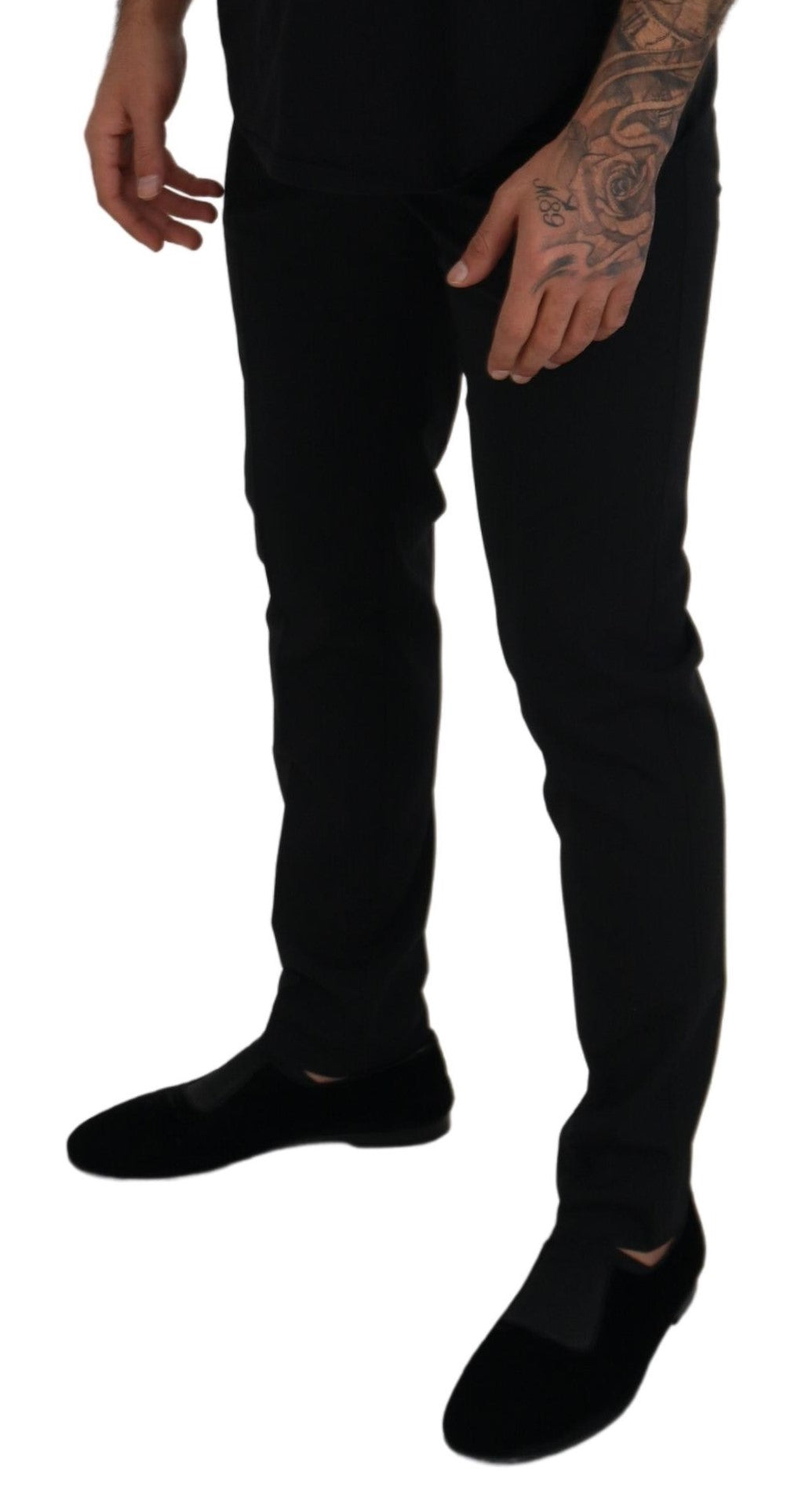 Dolce & Gabbana Black Polyester Chino Formal Pants - Zeiniez