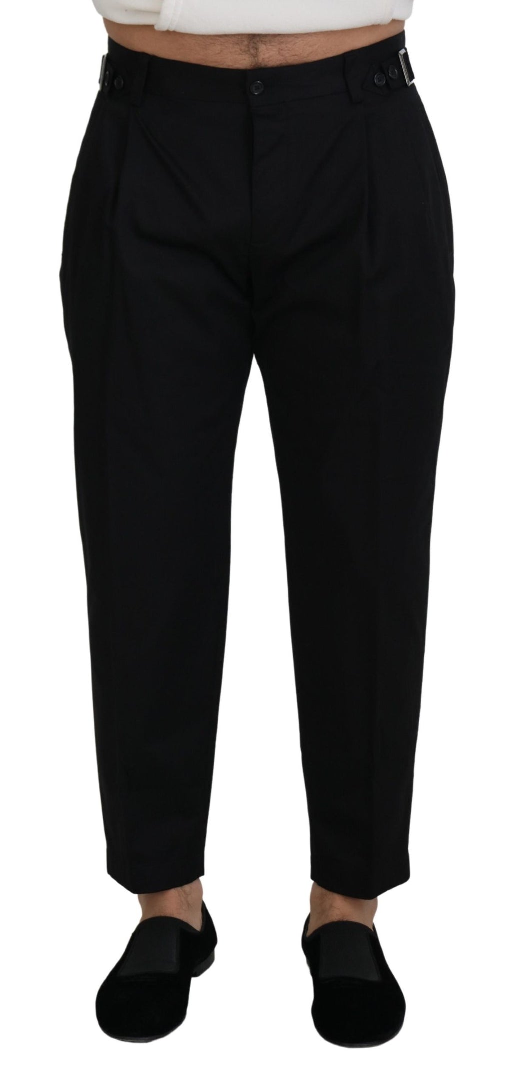 Dolce & Gabbana Black Cotton Chino Formal Pants - Zeiniez