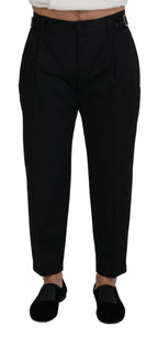 Dolce & Gabbana Black Cotton Chino Formal Pants - Zeiniez