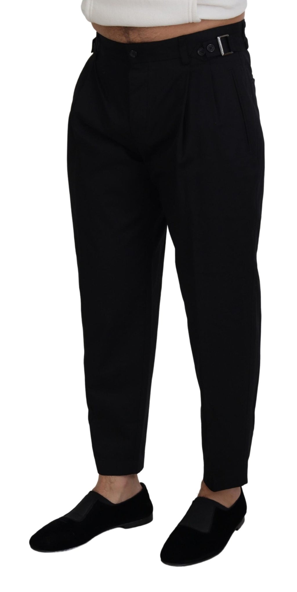 Dolce & Gabbana Black Cotton Chino Formal Pants - Zeiniez