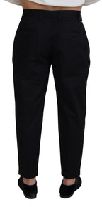Dolce & Gabbana Black Cotton Chino Formal Pants - Zeiniez