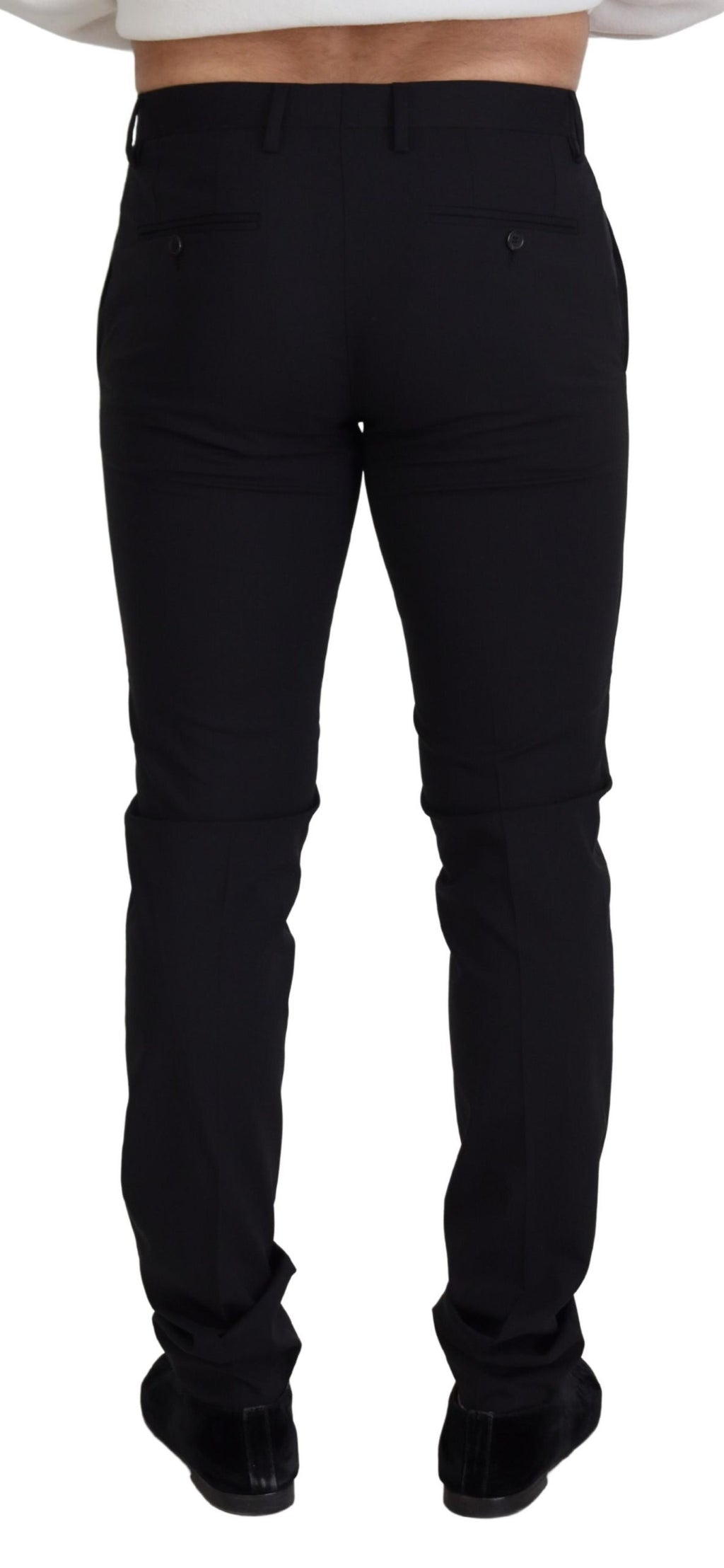 Dolce & Gabbana Black Wool Chino Formal Pants - Zeiniez