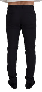 Dolce & Gabbana Black Wool Chino Formal Pants - Zeiniez