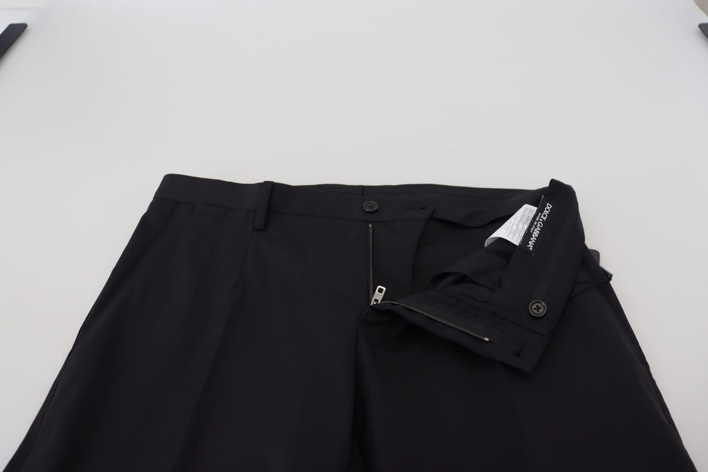 Dolce & Gabbana Black Wool Chino Formal Pants - Zeiniez