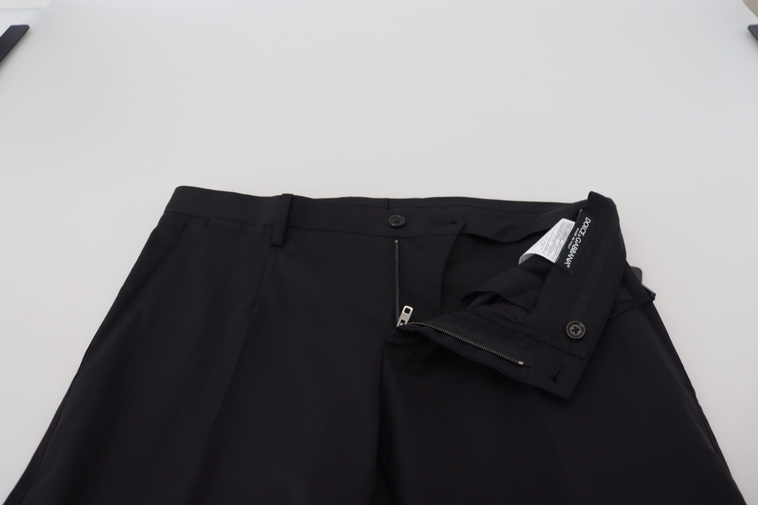 Dolce & Gabbana Black Wool Chino Formal Pants - Zeiniez