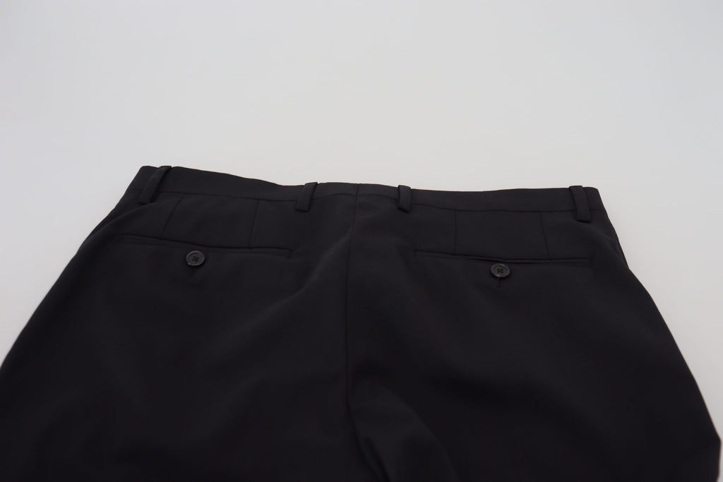 Dolce & Gabbana Black Wool Chino Formal Pants - Zeiniez