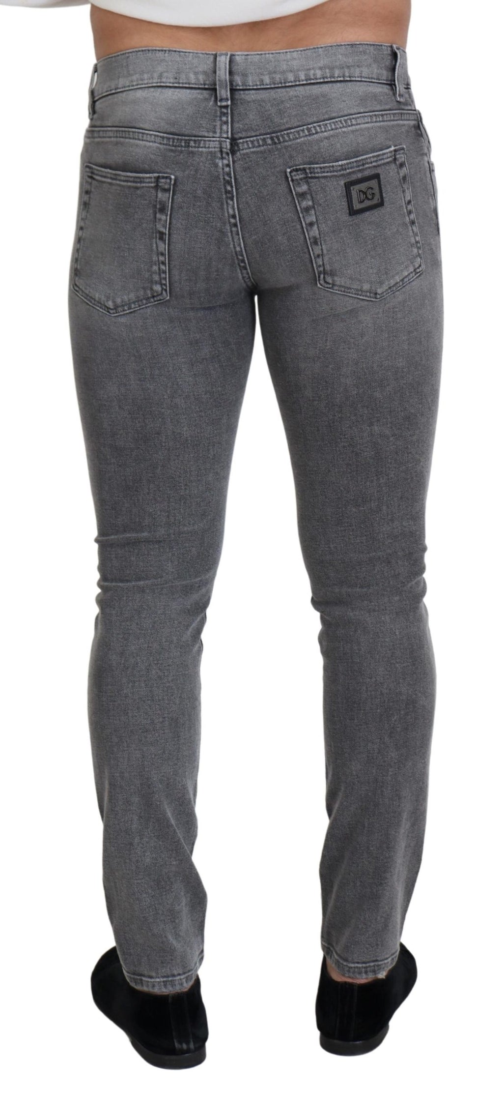 Dolce & Gabbana Grey Washed Cotton Skinny Denim Jeans - Zeiniez