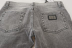 Dolce & Gabbana Grey Washed Cotton Skinny Denim Jeans - Zeiniez